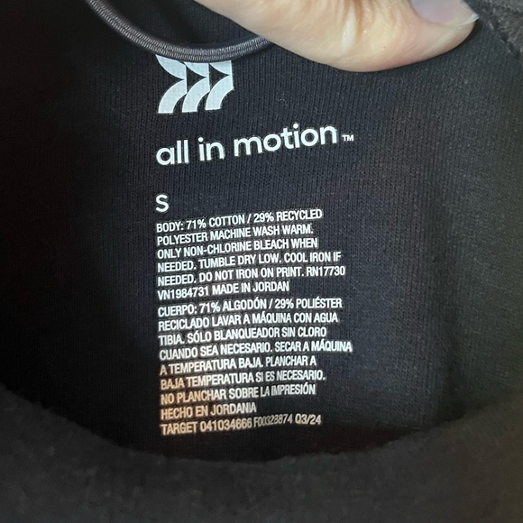 All In Motion Black Crew Neck Ponte Sweatshirt - Picture 7 of 8